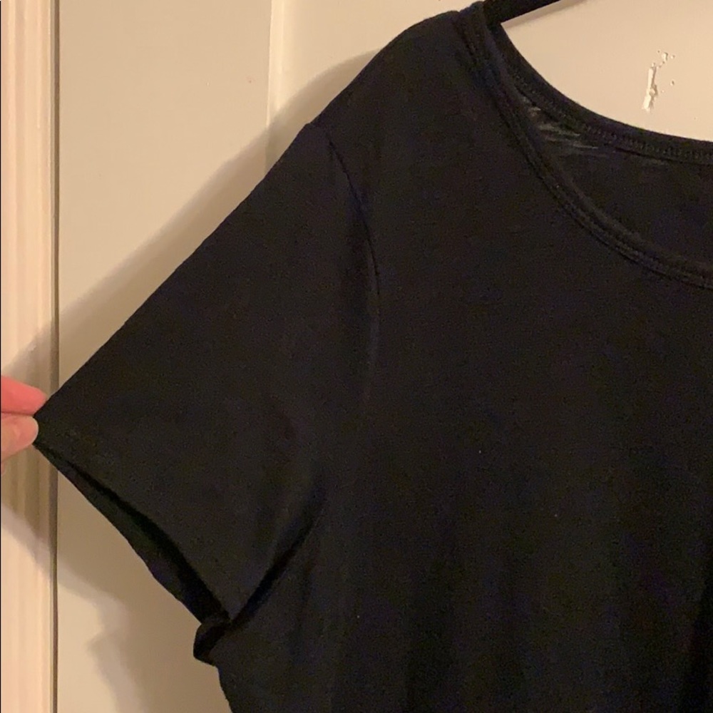 Black tshirt dress, slightly fitted